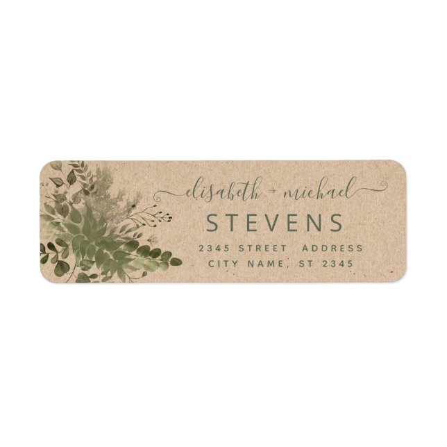 Craft watercolor greenery eucalyptus couple script (Front)