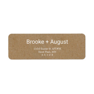 Craft White Font Return Address Labels