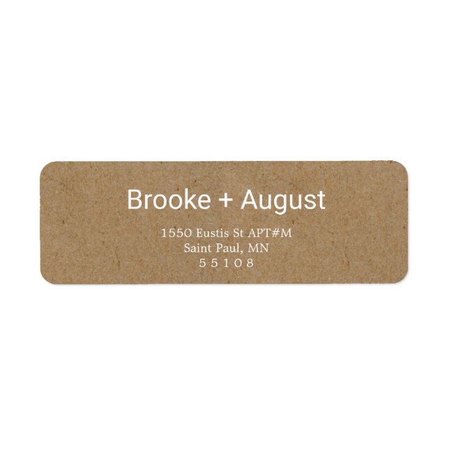 Craft White Font Return Address Labels (Front)