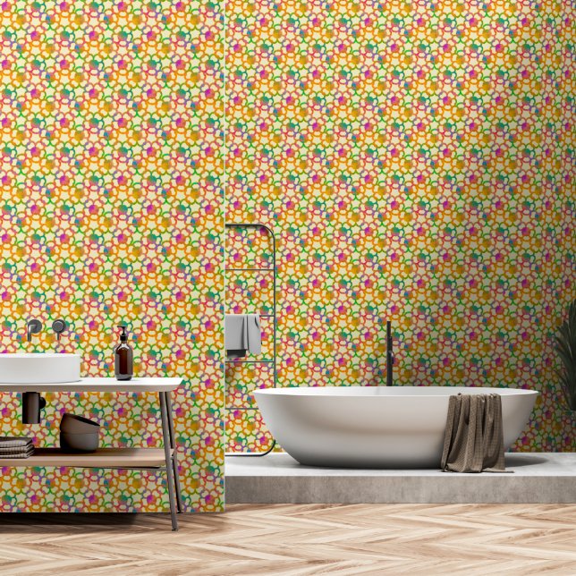 Crafted Floral Chainmail in Cream Wallpaper (Bathroom)