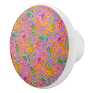 Crafted Floral Chainmail in Purple Ceramic Knob