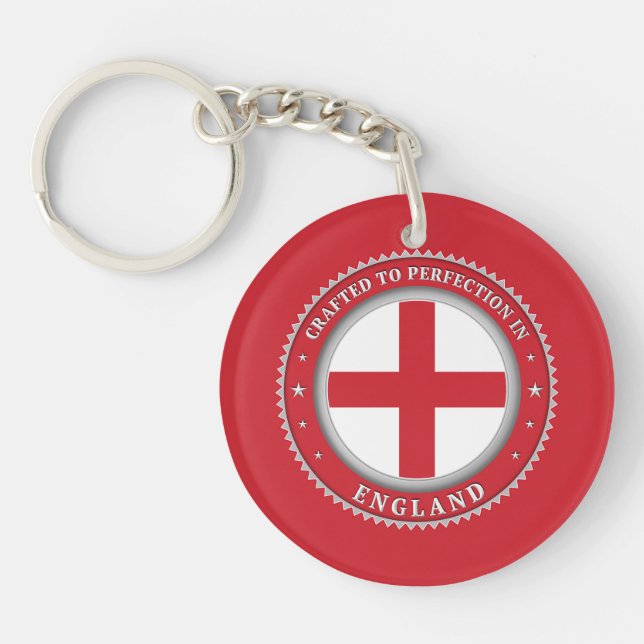 Crafted To Perfection In England Keychain (Front)
