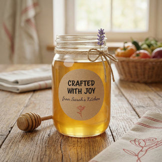 Crafted With Joy Kraft Personalized  Classic Round Sticker