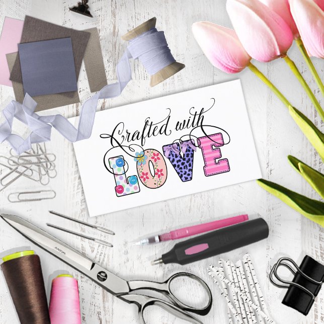 Crafted With Love Black Script ID193 Business Card (Creator Uploaded)