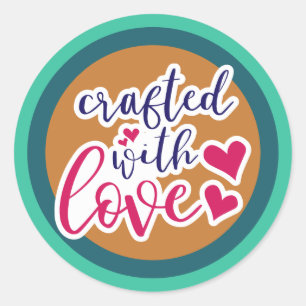 Crafted With Love Classic Round Sticker