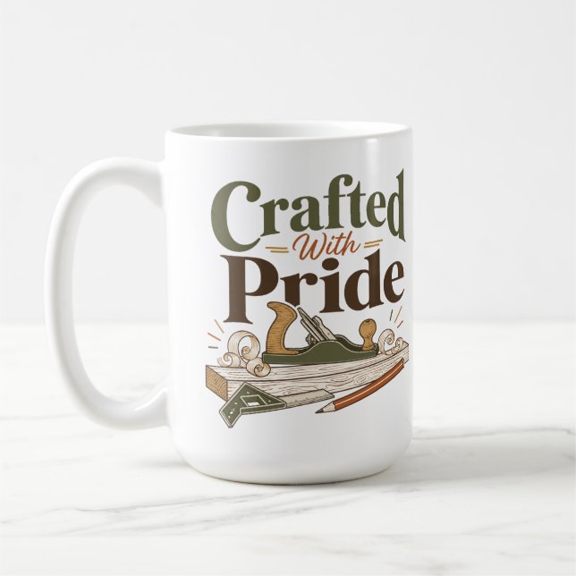 Crafted With Pride Woodworking Mug (Left)