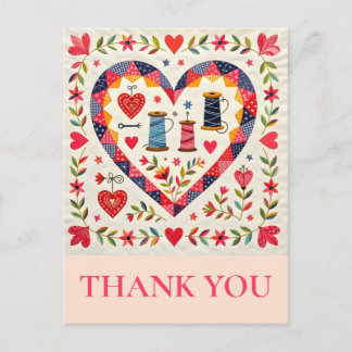 Crafter Quilting Sewing Thank you Postcard