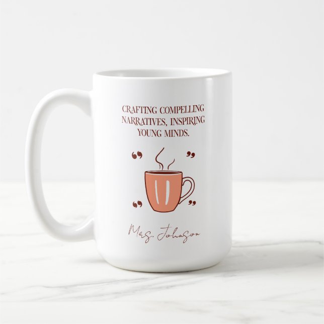 Crafting Compelling Narratives, Inspiring Minds Coffee Mug (Left)