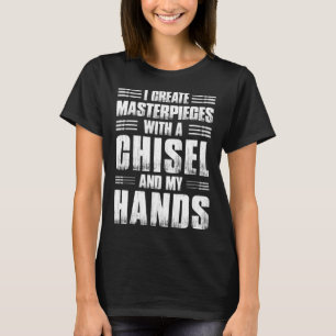 Crafting Dad Crafter Woodworking Chisel in Hands T-Shirt