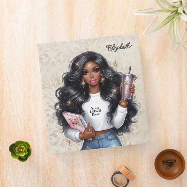 Crafting Queen African American Business Branding Binder (In Situ)