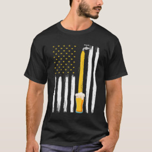 Crafts Beer American Flag USA 4th July Brewery Alc T-Shirt