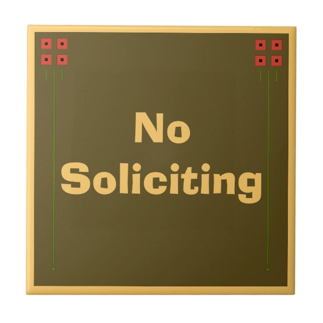 Craftsman No Soliciting Sign Tile (Front)