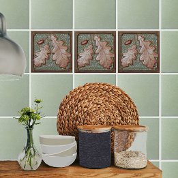  Craftsman Oak leaf Ceramic Decorative tile 