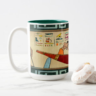 Craftsmanship Egyptian Folk Art Two-Tone Coffee Mug