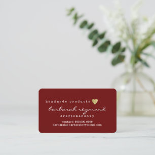 Craftsmanship romantic business card