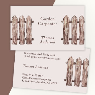 Craftsmen Brown in Brown with Fence Business Card