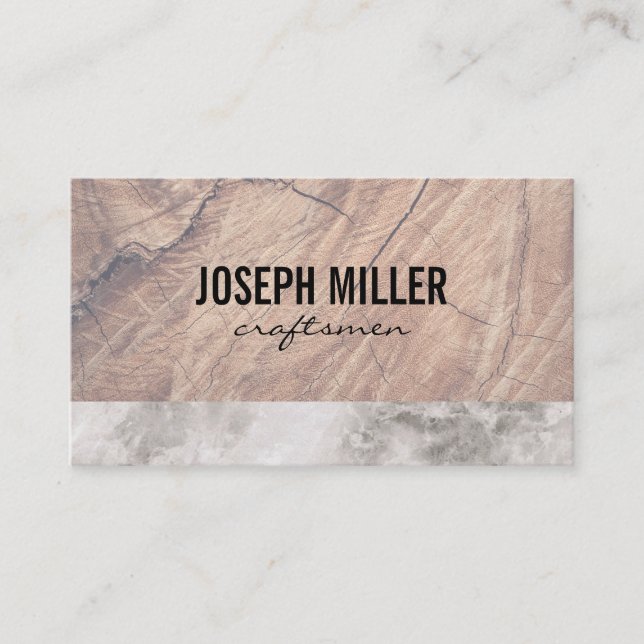 Craftsmen Wood and Marble Trim Business Card (Front)