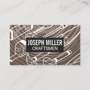 Craftsmen Wood Background Tools Business Card