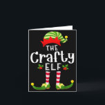 Crafty Christmas Elf Matching Pajama X-mas Party Card<br><div class="desc">Crafty Christmas Elf Matching Pajama X-mas Party</div>