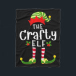 Crafty Christmas Elf Matching Pajama X-mas Party  Fleece Blanket<br><div class="desc">Crafty Christmas Elf Matching Pajama X-mas Party</div>