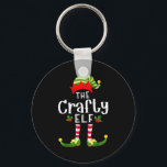 Crafty Christmas Elf Matching Pajama X-mas Party  Keychain<br><div class="desc">Crafty Christmas Elf Matching Pajama X-mas Party</div>