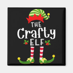 Crafty Christmas Elf Matching Pajama X-mas Party  Magnet