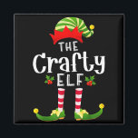 Crafty Christmas Elf Matching Pajama X-mas Party  Magnet<br><div class="desc">Crafty Christmas Elf Matching Pajama X-mas Party</div>
