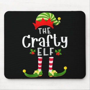 Crafty Christmas Elf Matching Pajama X-mas Party  Mouse Pad