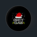 Crafty Claus Christmas Lights Santa Pajama Family  2 Inch Round Button<br><div class="desc">Crafty Claus Christmas Lights Santa Pajama Family Matching</div>