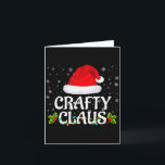 Crafty Claus Christmas Lights Santa Pajama Family  Card<br><div class="desc">Crafty Claus Christmas Lights Santa Pajama Family Matching</div>
