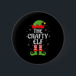 Crafty Elf Xmas Family Matching Elf Squad Christma 2 Inch Round Button<br><div class="desc">Crafty Elf Xmas Family Matching Elf Squad Christmas</div>