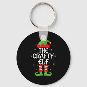 Crafty Elf Xmas Family Matching Elf Squad Christma Keychain