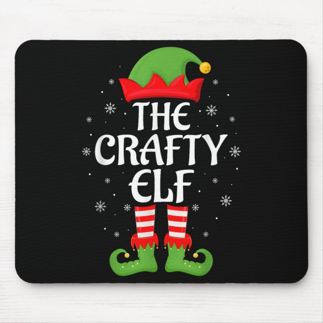 Crafty Elf Xmas Family Matching Elf Squad Christma Mouse Pad (Front)