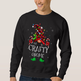 Crafty Gnome Buffalo Plaid Matching Family Christm Sweatshirt