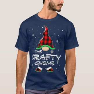 Crafty Gnome Buffalo Plaid Matching Family Christm T-Shirt