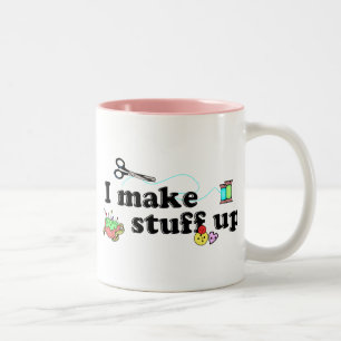 Crafty - I Make Stuff Up Two-Tone Coffee Mug