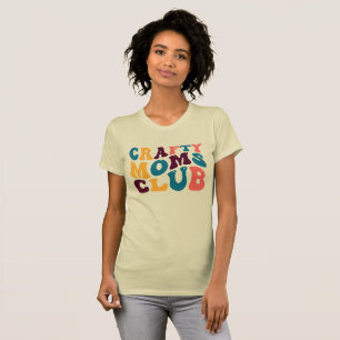 Crafty Moms Club Groovy Summer Vibes Sad Beige T-Shirt