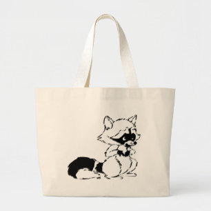 Crafty Raccoon Large Tote Bag