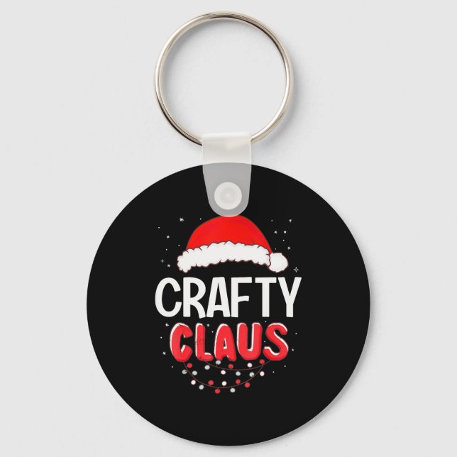 Crafty Santa Claus Christmas Matching Costume  Keychain (Front)