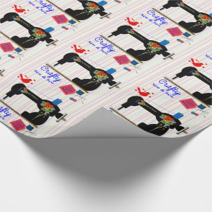 Crafty Sew And Sew Vintage Sewing Machine Wrapping Paper