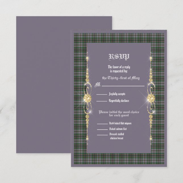 Craig Ancient Tartan Wedding RSVP (Front/Back)