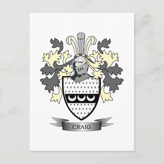 Craig Family Crest Coat of Arms Postcard (Front)