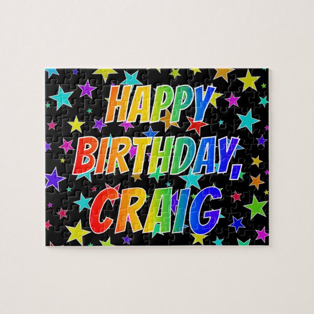 "CRAIG" First Name, Fun "HAPPY BIRTHDAY" Jigsaw Puzzle (Horizontal)