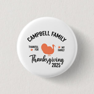 Crampbell Family 2025 Thanksgiving Turkey Dinner  1 Inch Round Button