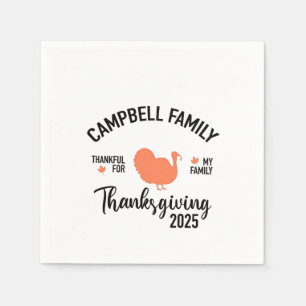 Crampbell Family 2025 Thanksgiving Turkey Dinner Napkin