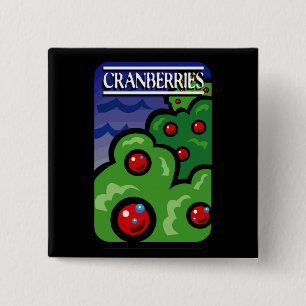 Cranberries 2 Inch Square Button