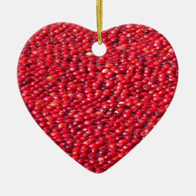 Cranberries Festive Red Ceramic Ornament (Front)