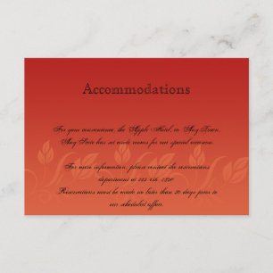 Cranberries on Orange Stripe Wedding Hotel Insert