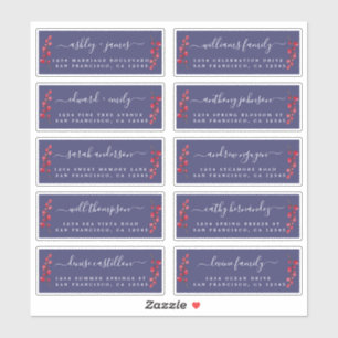 Cranberries Sprig Mariage Étiquettes de adresse in