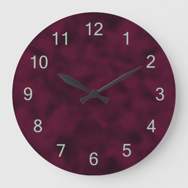 Cranberry and Black Mottled Large Clock (Front)